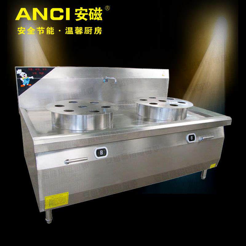 304不锈钢蒸炉电磁双头蒸包炉双眼电蒸包炉5星7星电蒸炉