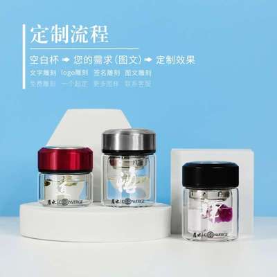 双层玻璃杯加厚女生男士便携迷你小容量泡茶水杯 100ml批发印logo