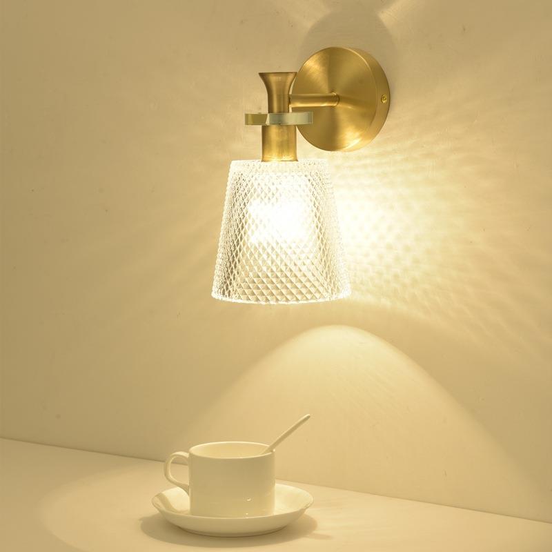 led全铜壁灯床头现代简约北欧卧室轻奢客厅背景楼梯过道墙壁灯