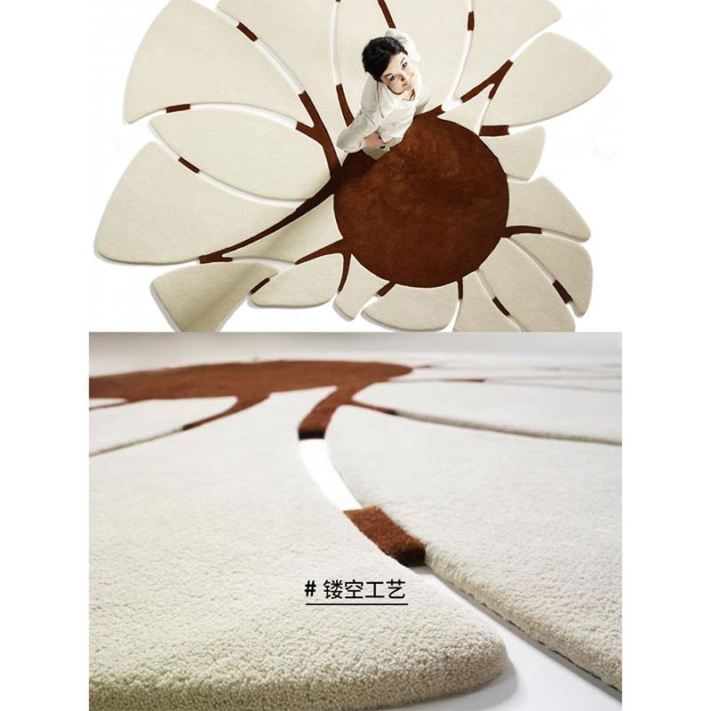 华雪地毯地毯客厅卧室餐厅书房满铺方形圆形异形私人地毯羊毛天丝