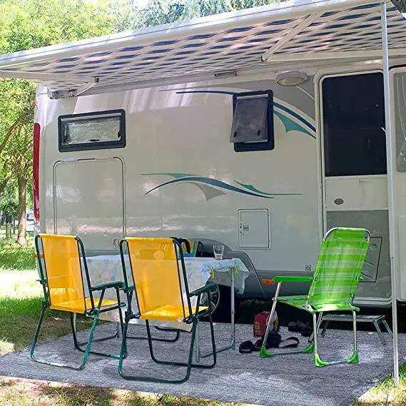 厂家出售供应伸缩棚防UV营地房车遮阳网 抗紫外线房车正侧档