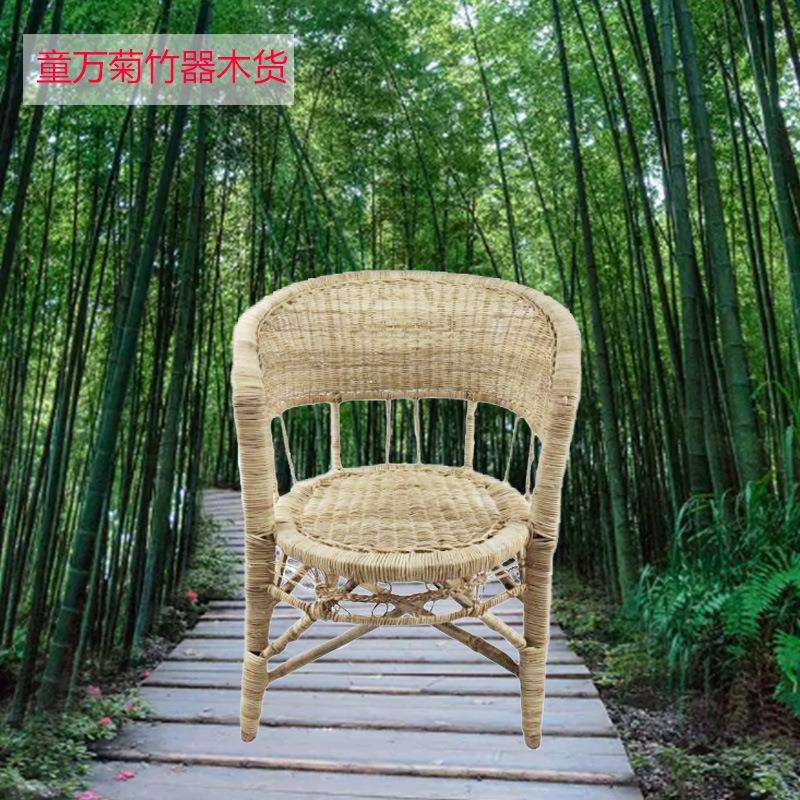 圆形天然真藤植物藤椅巴蜀老式藤椅藤条手工编织户外休闲藤椅家具