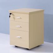 移动办公资料柜子储物件柜矮床头ZX 092三柜抽屉活动柜果木质带锁