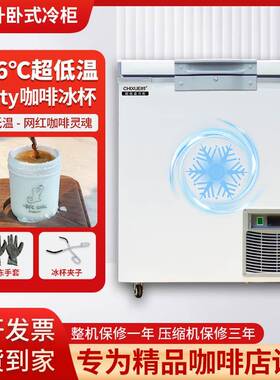 驰雪零下86℃Dirty咖啡冰杯卧式冰箱超低温柜138升咖啡店网红冰柜