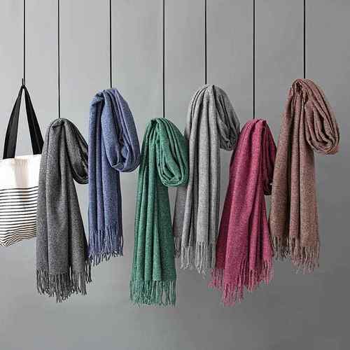 Autumn and winter imitation cashmere color blocked plaid sc