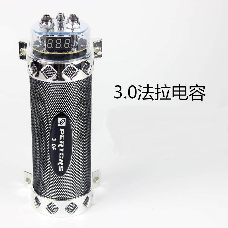 3法拉汽车电容器音响电容超大容量功放蓄电器稳压器3.0带灯数显