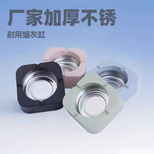 厂家加厚不锈钢烟灰缸圆形餐厅家用烟灰缸烟具酒店马口铁烟缸礼品