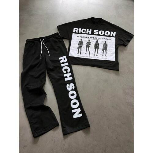 F 19423 Hip-hop print tracksuit 嘻哈印花休闲套装跨境外贸