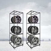 胎铃置物架 立式 轮圈货架 三层轮毂展示架 厂家现货直销 简易款