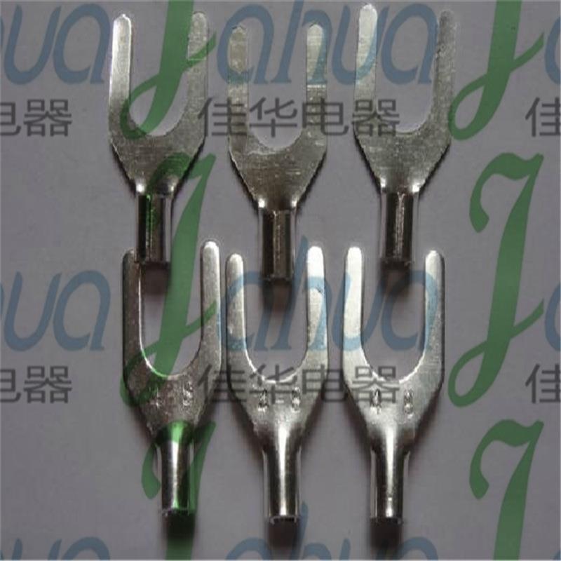 UT4BHJ-头8接叉形裸端头冷压线端子铜鼻子铜接紫铜