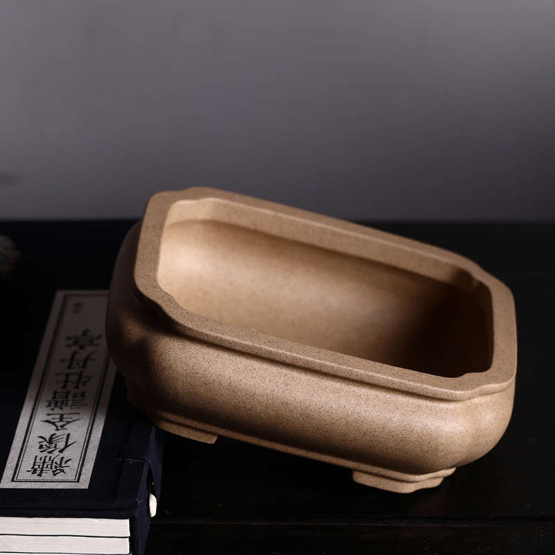 精品紫砂花盆长方形盆景盆唯珍家青灰段泥芝麻段海棠盆木瓜盆