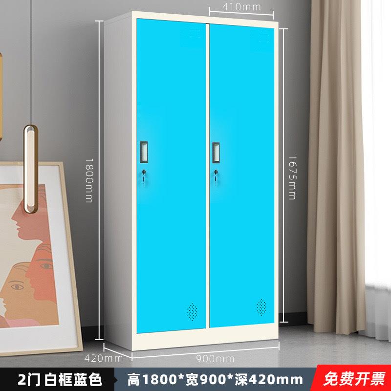2门更衣柜铁皮柜员工储物柜车间职工二门换衣柜宿舍铁皮文件柜