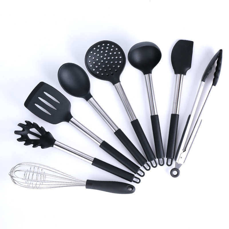 厨房工具不锈钢管柄硅胶厨具套装食品夹打蛋器热新款,厨房/烹饪用具,全套勺铲,淘宝优惠券,粉丝福利购,淘宝优惠卷