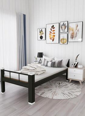 加厚单人床出租HOC屋单层铁床艺学床生寝床室家用铁型材员工宿舍