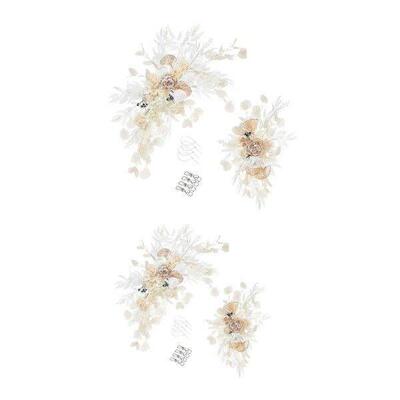 2Pcs Wedding Arch Flowers Centerpiece Garland Fake Rose