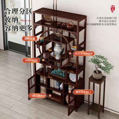 家用展示柜产品陈列柜茶具置物架茶叶收纳柜非实木博古架客厅茶柜