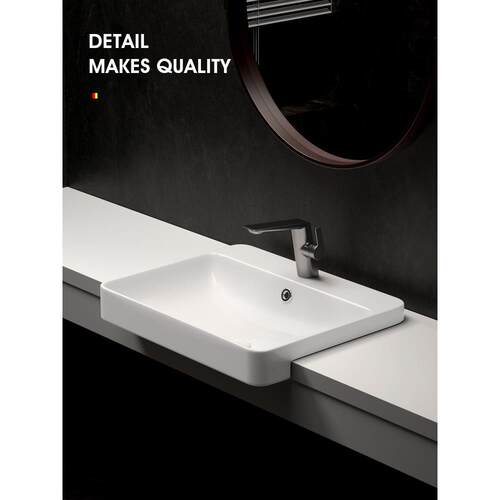 德国半嵌入式台上盆高级感酒店半挂式台盆洗手盆陶瓷洗脸盆台中盆