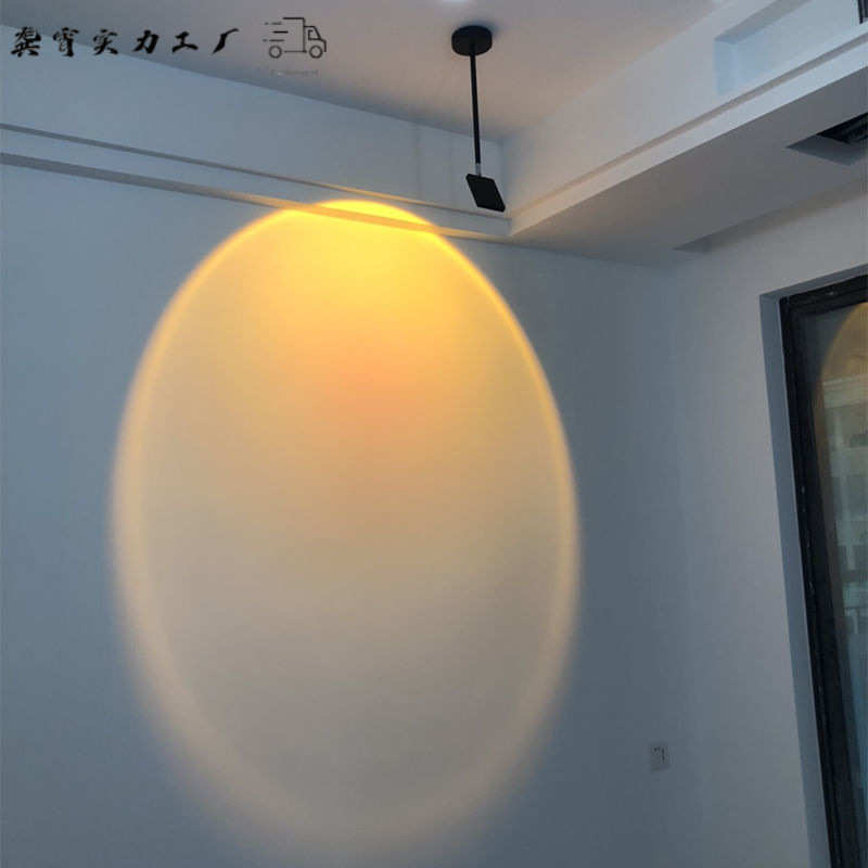 网红日不落夕阳落日灯吊灯理发店吸顶灯拍照客厅洗墙氛围日落挂灯