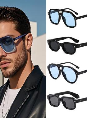Unisex Oversized Square Frame Sunglasses Trendy Vintage Hip