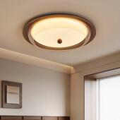 卧室灯吸顶灯复古风南瓜灯中古风书房灯儿童房主卧胡桃木色吸顶灯