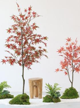以法方莲日式风大仿真绿植盆栽型造景枫ZSJ树盆景室内落地橱窗案