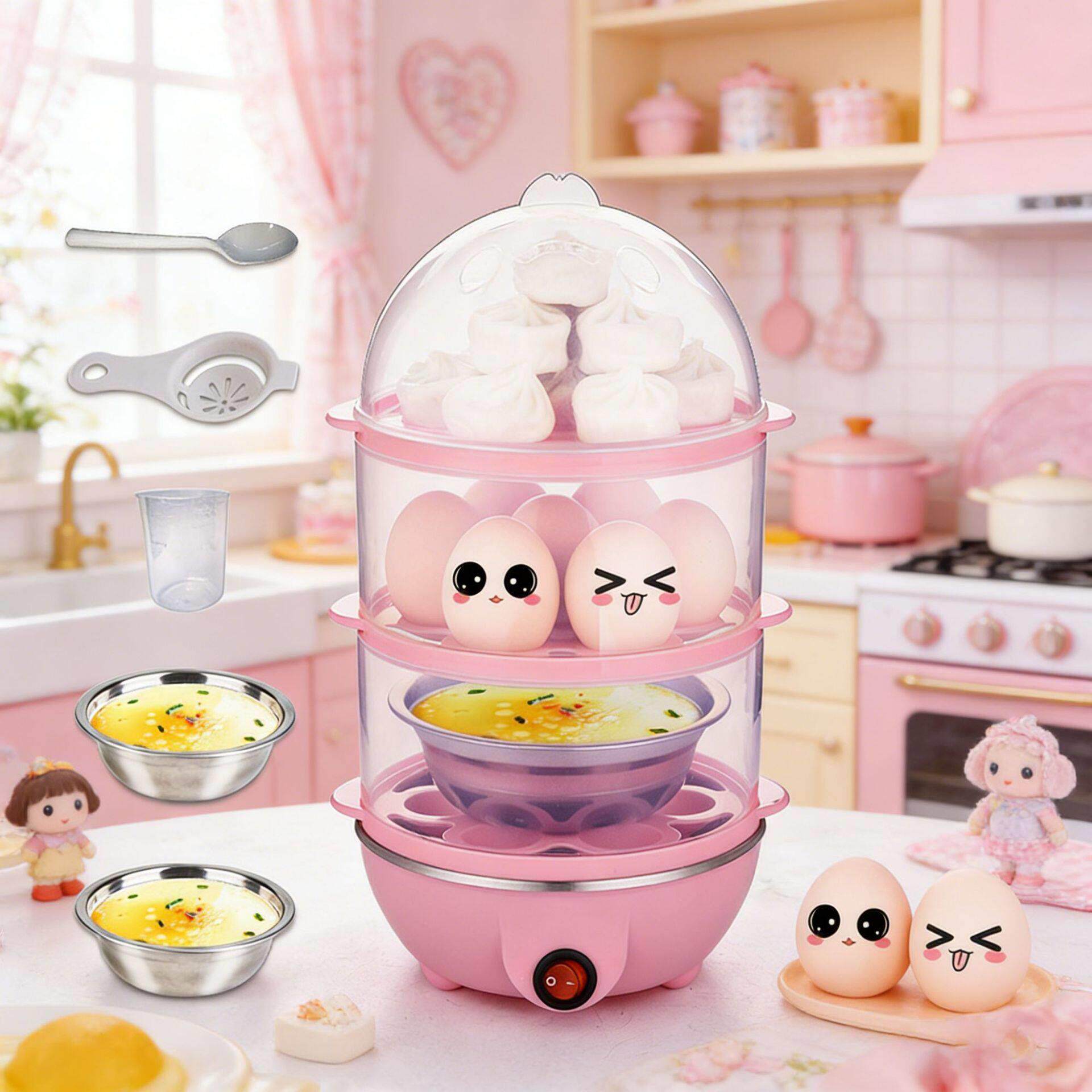 厂家直供多功能煮蛋器家用小型自动断电蒸蛋羹煎蛋机跨境小家电