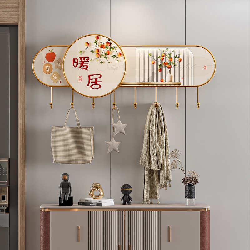 奶油风玄关装饰挂钩进门墙上收纳挂衣钩创意入户门后衣帽钩挂衣架