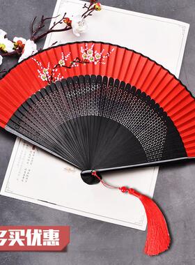 中国风古风夏季女士便携随身小扇子礼品折叠扇舞蹈汉服折扇