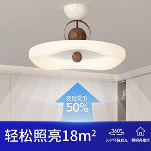 卧室吸顶灯中古风胡桃色房间灯美式 全光谱护眼书房灯 复古创意新款