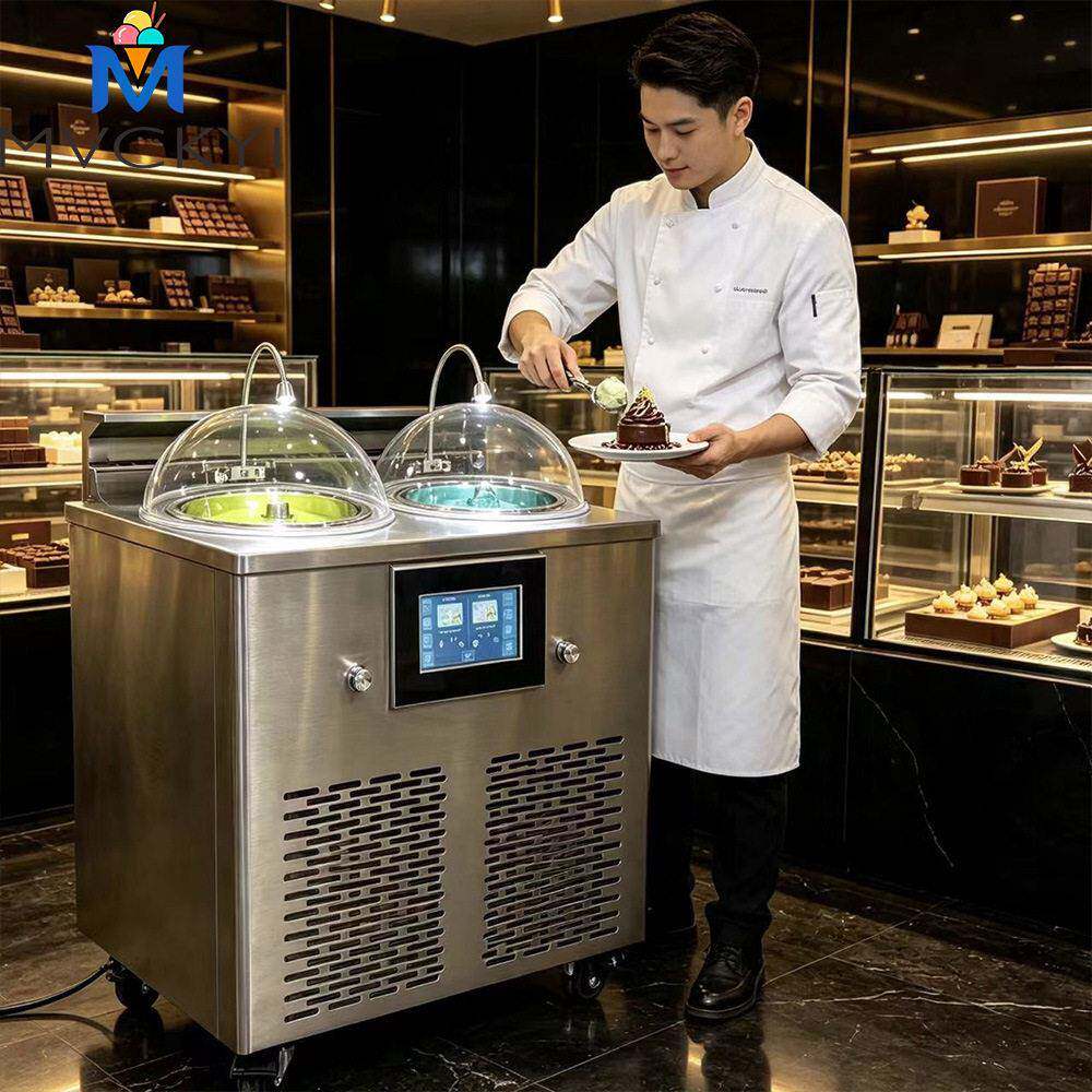 茶饮店项前台意式Gelato机源头工厂现做现卖手工冰淇淋机