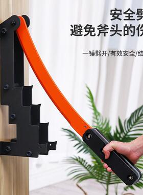 亚马逊跨境新款壁挂式劈柴器橙色木材分离器家用户外庭院劈柴器神