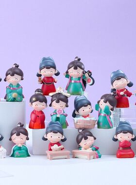 花铃国风ins汉服女孩景区热卖品桌面装饰礼品创意摆件旅游纪念