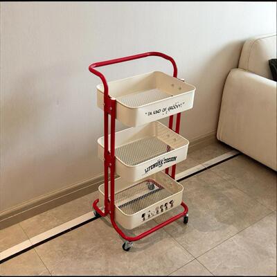 Multi-layer kitchen storage rack on wheels, suitable for org