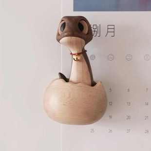 饰品木质动物个性 木质蛇宝冰箱贴可爱萌宠新年礼物实木工艺装 摆件