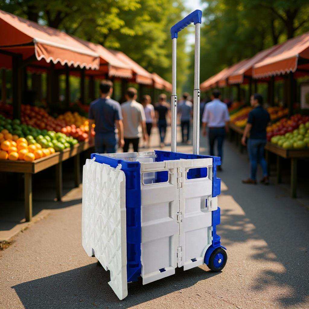 连盖折叠拉杆车家用便携买菜购物车旅游露营神器宿舍收纳小拉车