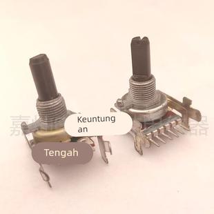 50K 6脚单双联半轴D柄音量可调电位器ABCW型 20K 100K 10K 卧式