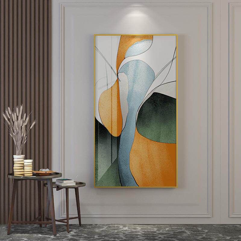新款直销玄关装饰画素描线条水彩壁画现代简约竖版客厅沙发餐厅背