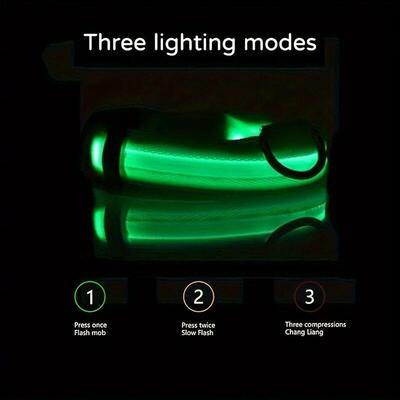 LED Dog Collar Rechargeable Glowing Light Anti-lost Collar f
