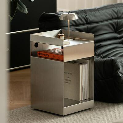 Unicafurn北欧设计师沙发边几卧室床头柜网红可移动推车收纳边柜