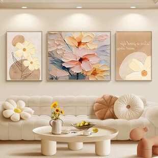 大芬村油画客厅装 壁画 饰画沙发背景墙挂画小众艺术三联画新款