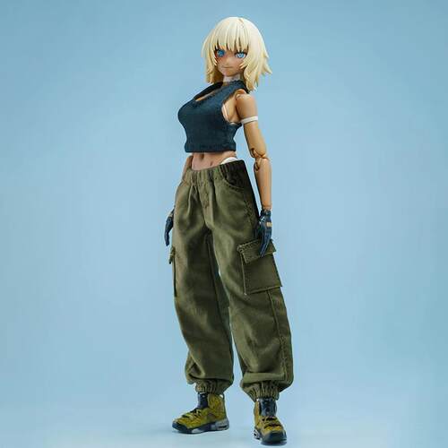 112CRAZY FIGURE6寸机娘窝之壳romankey女素体背心工装裤可动人偶