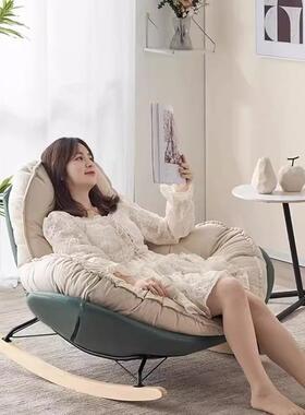懒人沙GSU沙发摇摇椅摆单人蛋壳椅客厅卧室油风小发烂椅休奶闲企