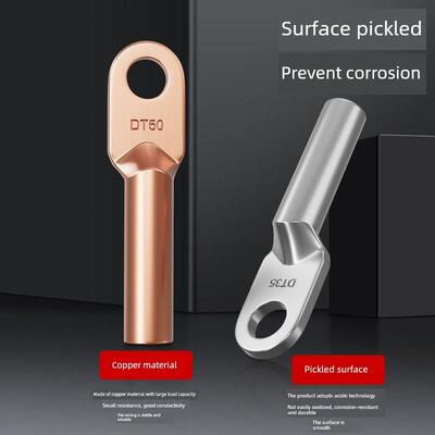 铜鼻子铜接头DT10/16/25/35/50/70-500平方接线端子堵油线耳鼻子