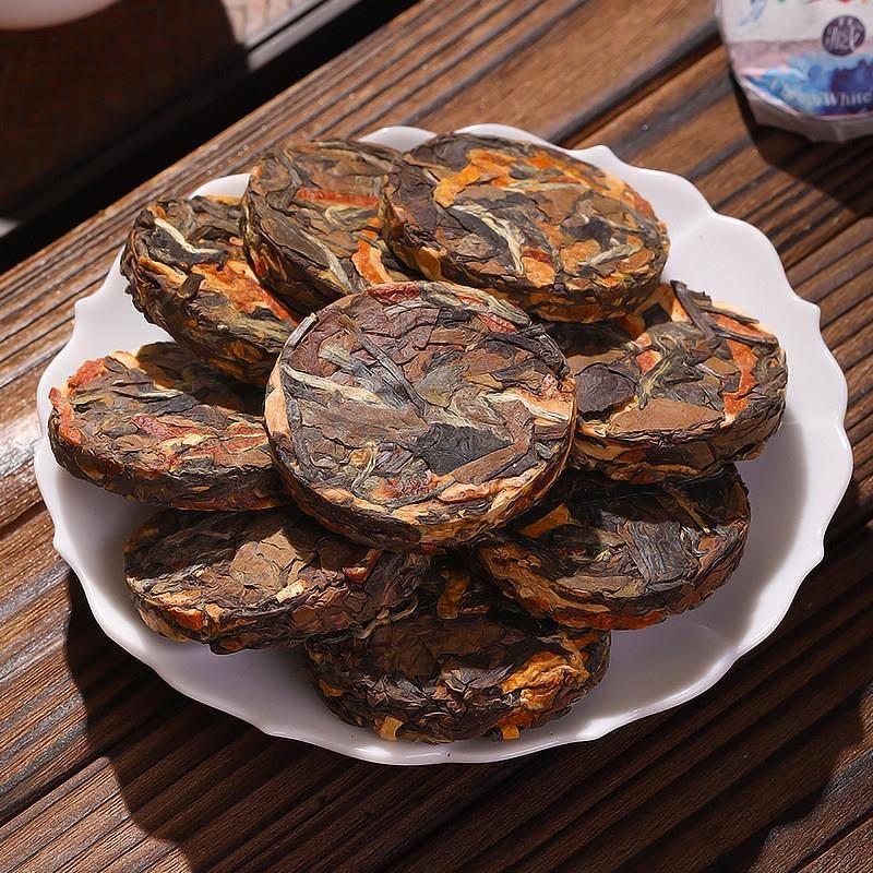 陈皮白茶陈年正宗陈皮老白茶寿眉白茶小茶饼茶叶白茶饼贡眉福鼎