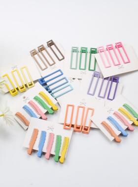 Fruit colored side duck billed clip set with bangs clip