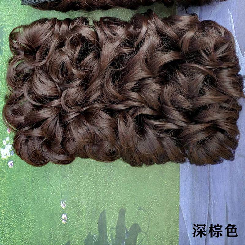假发女丸子头旗袍假发盘发器新娘盘头拉花花苞卷发包发圈蓬松逼真