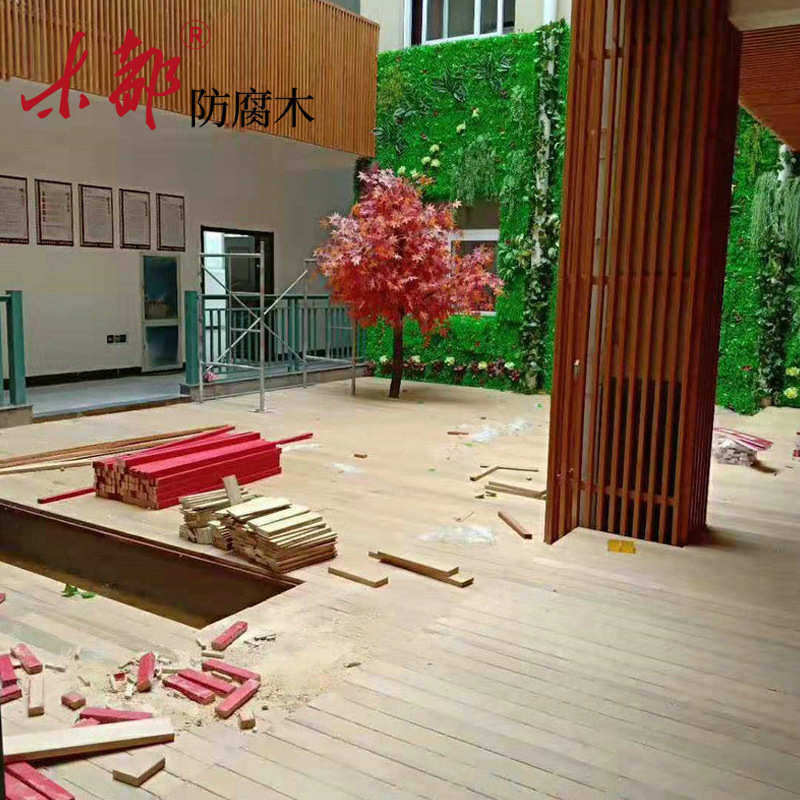 庭院景观松木护栏木木花旗廊桥建筑栏杆地板批发凉亭防腐防水实木