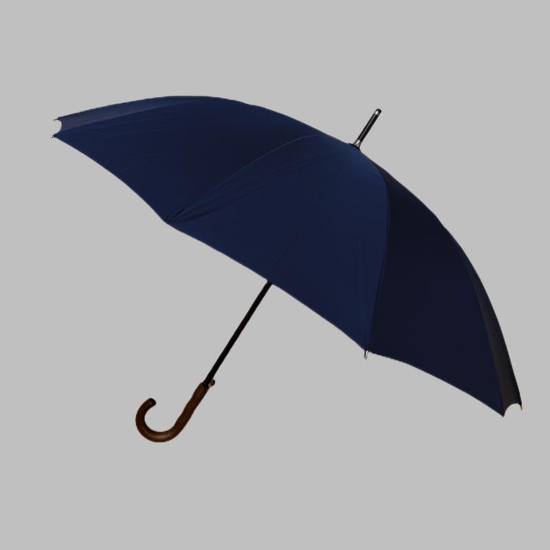 高档复古1骨结实防风雨全2自动男士伞长弯钩实木加大号双人柄雨伞