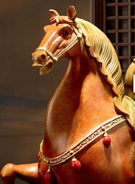 马上有钱铜马摆件中式装饰家居客厅摆设开业礼品办公室桌面摆件