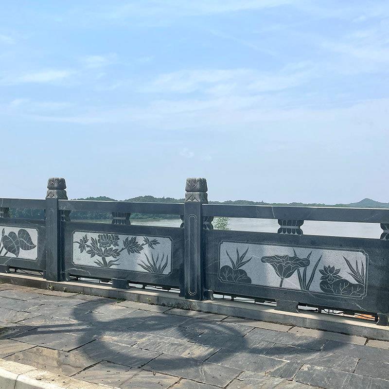 花岗岩石护栏汉白玉石雕栏板河道拱桥庭院扶手栏杆广场浮雕护栏
